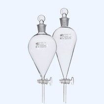 유수분리기 60 1000ml 유리 배 모양의 분리 깔때기 모양의 드롭 분리 깔때기 미세 오일 물 실험실, 60ml 2개