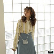 가바바 여성 블라우스 달콤한 반전 스트라이프 긴팔 린넨 블라우스 G49357