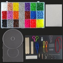비즈노리 컬러비즈_230g(4000개)+공예부자재 완벽구성, [선택6]컬러비즈_패키지/09-컬러비즈19색세트(12000개)+기름종이2+모양판2+비즈집게1+부자재16종