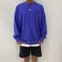 남녀공용 오버핏 피그먼트 워싱 프린팅 맨투맨 3컬러