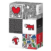 키스해링정사각미용티슈(250매×6입) 화장지 티슈 휴지류 각티슈 미용티슈, 1