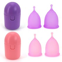 생리컵 생리컵추천 위생생리컵 휴대용 생리 컵 실리콘 누출 방지 여성 여성 생리 기간 컵 보관 케이스 여성 위생 제품, 1 pc 핑크-s