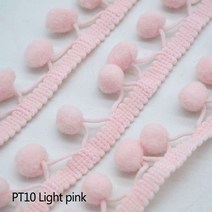 의류 재봉 천4.5 야드 바느질 액세서리 레이스 패브릭 폼폼 트림 장식 술 볼 프린지 리본 DIY 재료 공예 의, 02 Light pink