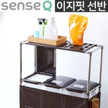센스큐 이지핏 상단 선반 / 재활용 분리수거함 이동식 쓰레기통 구성 상품 가정용 사무실, 블랙3단