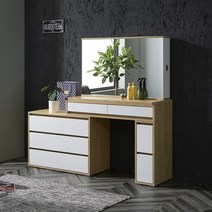 루나 LPM 인출식 확장형 화장대 수납 거울 폭조절 가능 3color(하이그로시), 오크