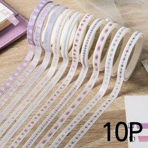 [힐링마켓]테이프 수채화 퍼플 다이어리 10P 꾸미기 마스킹, 상세페이지 참조