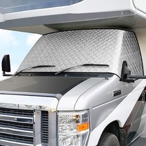 캠핑카 부품 RV 앞 유리 차양 커버 클래스 C 포드 1997-2021 용 Motorhome Windshield 스노우 4 레이어 미, 01 Black