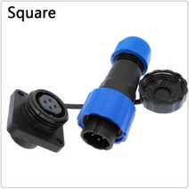 방수 커넥터 케이블 플러그 및 소켓 암수 2 3 4 5 6 7 9 핀, Square_3p
