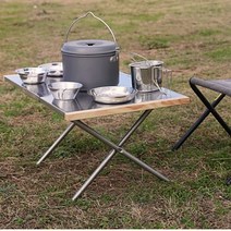 롤소형 일체형 다이소 경량 캠핑테이블 캠핑용 보조 테이블 A42, 캠핑문T380304스텐레스테이블