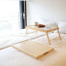우드원목 미니접이식 베드트레이 테이블 좌식 간이테이블 노트북테이블 모반