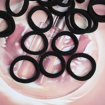 (GS도매) 바비 검정 머리끈 40p세트 헤어끈 머리 고무줄