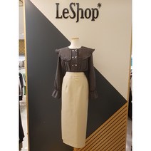 [르샵] (LA48LS010) H라인 레더 스커트