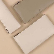 폭시샵 비심플 스티치 펜슬 케이스 파우치 가죽필통 심플한 고등학생 대학생 직장인 고급 입학 졸업 명품 신학기 선물, 스몰 펜슬케이스 - 코튼블루