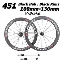 카본휠셋 자전거 로드 litepro 451 406 v 브레이크 휠셋 접이식 프론트 리어 74mm 100mm 130mm 베어링 허브 더블 월 휠 세트 8 9 10 11 speed, 451 100-130mm, 1개