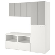 이케아 스모스타드 수납콤비네이션 - 화이트 그레이/with pull-out 180x57x196 cm