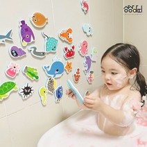 상상아띠 목욕놀이 스티커 동물 28pcs 물놀이 장난감, 목욕놀이스티커 바다동물