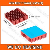 커스텀수냉 pc 쿨러 게이밍 우리는 열 패드를 가진 방열판 40x40x11mm 검정 양극 처리 알루미늄 라디에이터, 04 Red_04 4pcs