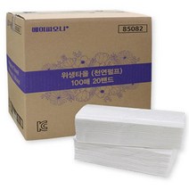 위생용 핸드 페이퍼 타올 2000매, 100매