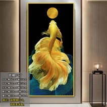 달 황금 잉어 그림 스티커 돈들어오는 풍수 인테리어, B