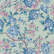 돌하우스용 벽지/HSWP07 Flourish ornamental garden