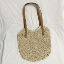 여름 라탄백 비치백 직조 토트 백 여성용 보헤미안 숄더 해변 밀짚 핸드백 지갑 여행 쇼핑 가방