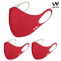 5매 / 3매 윈어블 스포츠 구리 패션 방수 새부리형 빨아쓰는 마스크 재사용 항균 마스크 헬스장 헬스 운동용, 레드(구리사) 3매