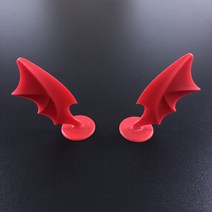 자전거 핼맷 박쥐날개 오토바이 헬맷 뿔 전동킥보드 큐방 하이바 악마뿔 스티커 악세서리 장식 드레드락 씽씽카 스케이트보드 모자 레드