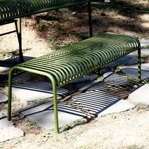 코나 철제 카페 야외 평벤치 정원 공원 야외용 평의자, 화이트