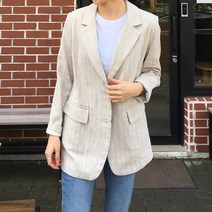 라이블리 린넨 헤링본 자켓