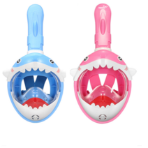 마자 아동용 상어 풀페이스 스노쿨링 마스크 어린이 물놀이용품, 블루