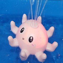 불빛나는 분수문어 핑크 유아 욕실 수영 물놀이 LED 동물 분수 장난감, 불빛나는 문수문어_핑크