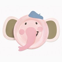 민화샵 종이접시만들기 종이아트 재료, 코끼리 UDOPP0043
