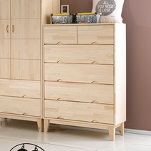 린 편백나무 900 서랍장 5단, 원목