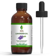 SVA Organics SVA 오가닉스 100% 천연 라벤더 에센셜 오일 - 치료 등급 아로마 오일 드롭퍼 포함 118.3ml(4액량온스) | 천연 아로마테라피 오일
