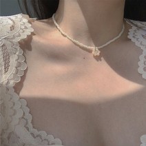 앤썸 핑크 플라워 패션 핸드메이드 옐로 비즈 목걸이 AS-80