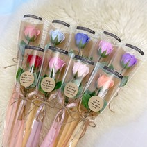 둥둥플라워 비누꽃 한송이 꽃다발 입학식 졸업식 수료식 시상식 행사 꽃선물, 진핑크 장미
