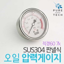 판넬식 압력계 오일 압력게이지 SUS304 직경60 7K