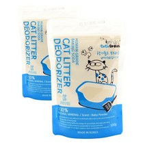 베이비파우더향 고양이모래 냄새 탈취제 500g 1+1