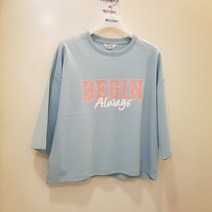 [에꼴리에] 22년 여름 가을간절기 신상! **50% 세일~ 7부 티셔츠** 주니어 여아용 시원하고 편안하며 멋스럽고 세련된 바지와 셋업되는 7부 칼라 빅로고 크롭티
