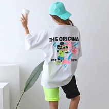 도도해닷컴 여성 미키마우스 티셔츠 오버핏 캠핑룩 반팔