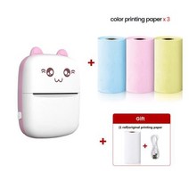 라벨프린터 Olaf휴대용 미니 무선 감열식 포켓 포토 프린터 접착 스티커 종이 DIY 저널 블루투스 전화, C9 Pink 3색상