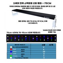어항백라이트 라이트 장식 색상조절 rgb 컬러 조명 수족관 LED, C. 업그레이드75CM(78-95CM어항)