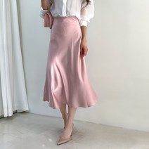 러블리아미에 / 새틴 실크 광택 플레어 훌 스커트 3color