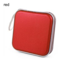 40 디스크 양면 CD DVD 보관 슬리브 케이스 정리 홀더 하드 박스 지갑 앨범, 03 red