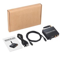 블루투스DAC prozor 192khz dac 디지털-아날로그 오디오 변환기(블루투스 호환 수신기 포함) 광 동축-rca 3.5mm 오디오 어댑터, 검은색