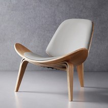 스테인레스 고급 인테리어 스틸 의자 철제 모던 북유럽 덴마크 디자인 웃는 쉘 소파 라운지 안락 합판 패브릭 거실 가구, 03 Log leather grey