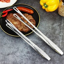 1+1 주방 캠핑 고기 집게 스텐 캠핑용 음식 요리 핀셋 요리용 조리 도구 주방용 타나베 구이, R89047A(실버