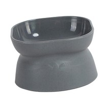 CY SHOP 제기 고양이 먹이 그릇 음식 디스펜서 상승 된 물 마시는 그릇 애완 동물 피더 Waterer 평평한 고양이를위한, 12cmx8cm, PP, 검은색