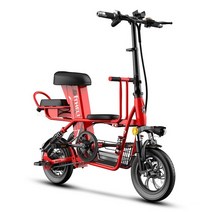 스마트 전기 자전거 부모와 자녀가 함께 타는 화이트/블랙/레드 12 인치 80KM 48V 리튬 배터리 휴대용 스쿠터, [15] 25AH Red