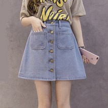 청치마 롱청치마 청치마코디 jmprs 데님 여성 미니 스커트 여름 빈티지 하이 웨이스트